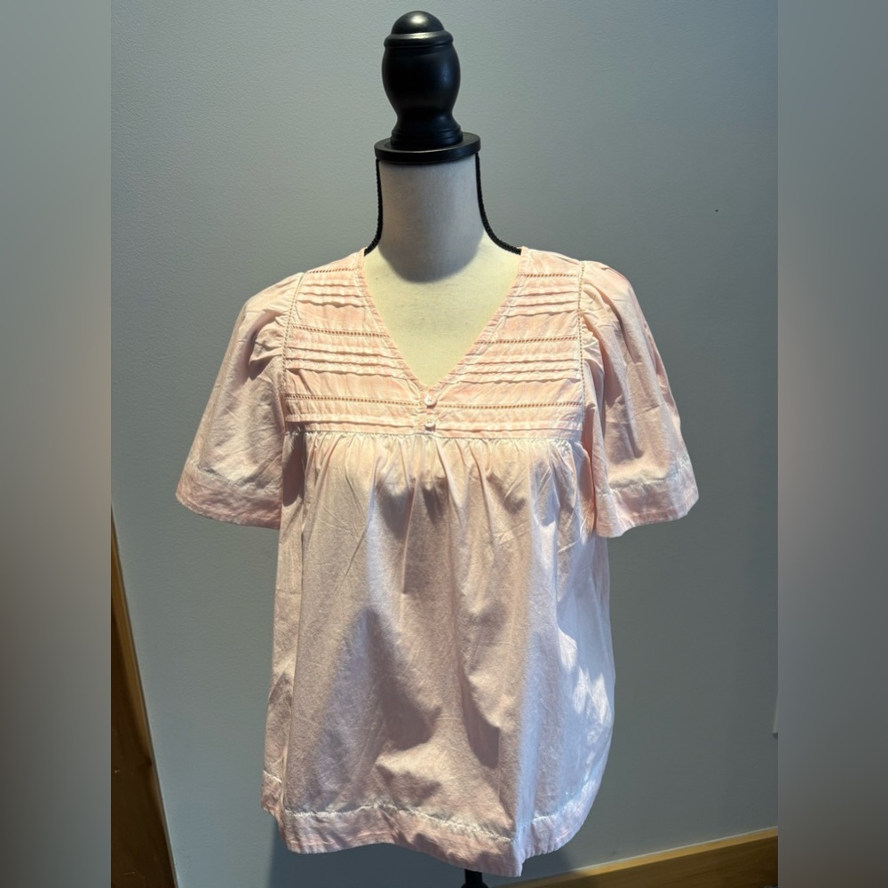 NWT Anthropologie Othilia Hestia Pintucked Blouse Size XS